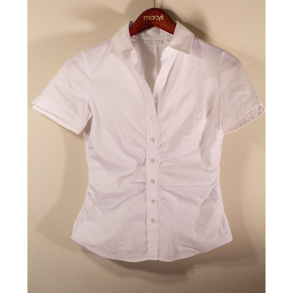 New York & Company White Button Down Blouse